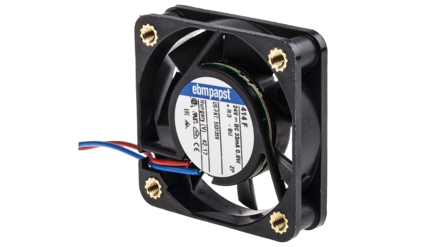 ebm-papst 400 F Series Axial Fan, 24 V dc, DC Operation, 8m³/h, 800mW, 40 x 40 x 10mm – Model: 414F-RS0