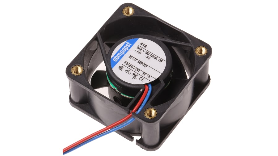 ebm-papst 400 Series Axial Fan, 24 V dc, DC Operation, 10m³/h, 1W, 40 x 40 x 20mm – Model: 414-RS0