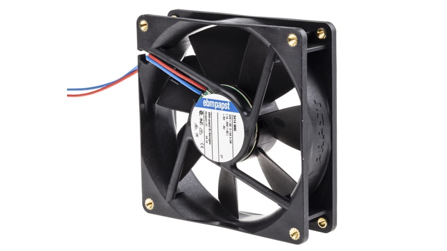 ebm-papst 3400 N Series Axial Fan, 24 V dc, DC Operation, 102m³/h, 3.2W, 92 x 92 x 25mm – Model: 3414NHH-RS0