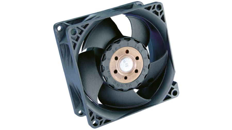ebm-papst 8200 J Series Axial Fan, 48 V dc, DC Operation, 222.7m³/h, 36W, 80 x 80 x 38mm – Model: 8218J/2H4P