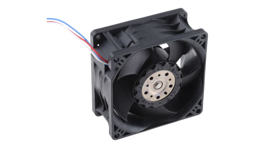 ebm-papst 8200 J Series Axial Fan, 12 V dc, DC Operation, 190m³/h, 26W, 80 x 80 x 38mm – Model: 8212J/2H3-RS0