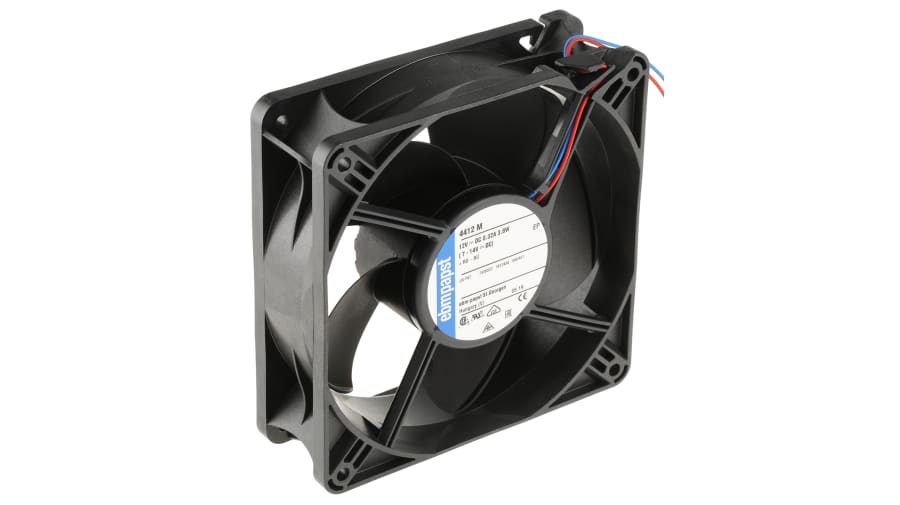 ebm-papst 4400 Series Axial Fan, 12 V dc, DC Operation, 184m³/h, 3.8W, 119 x 119 x 38mm – Model: 4412M