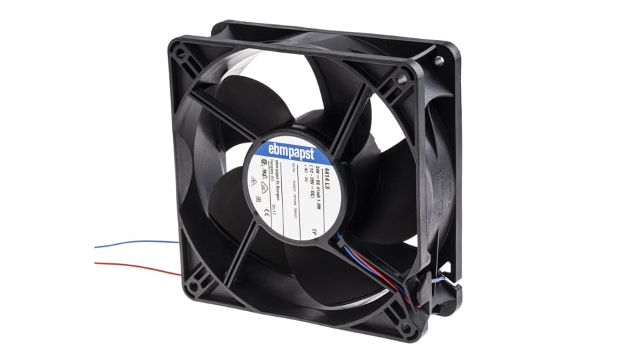 ebm-papst 4400 Series Axial Fan, 24 V dc, DC Operation, 100m³/h, 1W, 119 x 119 x 38mm – Model: 4414L3