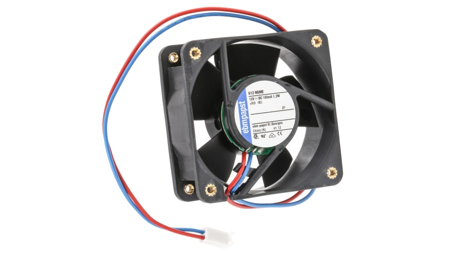 ebm-papst 600 N Series Axial Fan, 12 V dc, DC Operation, 35m³/h, 1.2W, 60 x 60 x 25mm – Model: 612NGME-RS0
