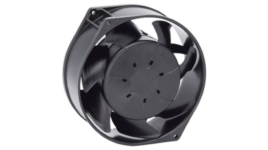 ebm-papst W1G130 Series Axial Fan, 115 V ac, AC Operation, 370m³/h, 25W, IP54, 150 x 57mm – Model: W1G130-AA49-01