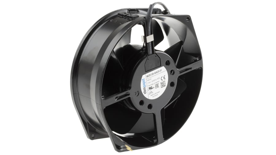 ebm-papst W2S130 Series Axial Fan, 115 V ac, AC Operation, 320m³/h, 38W, 560mA Max, 150 x 55mm – Model: W2S130-AA25-01