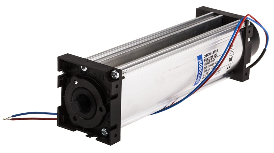 ebm-papst QG 030 Series Tangential Centrifugal Fan, 24 V dc, 75m³/h, DC Operation, 47.5 x 50 x 201mm – Model: QG030-148/14