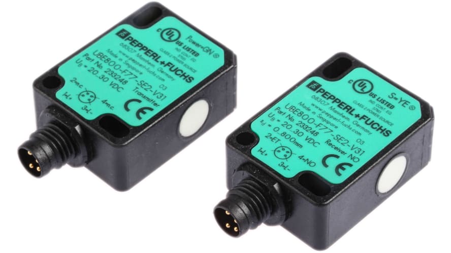 UBE800-F77-SE2-V31, Pepperl + Fuchs Ultrasonic Block-Style Proximity Sensor, M8 x 1, 0 → 800 mm Detection, PNP Output, 20 → – Model: UBE800-