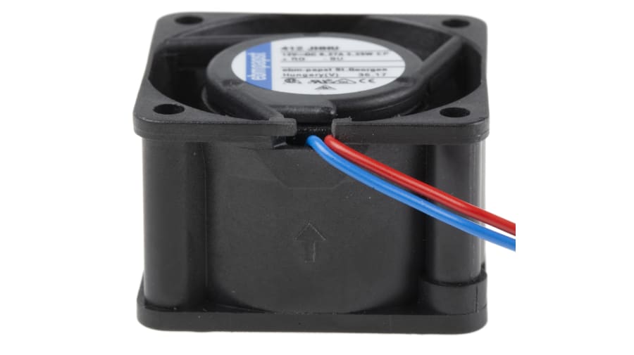 ebm-papst 400 Series Axial Fan, 12 V dc, DC Operation, 24m³/h, 3.3W, IP54, 40 x 40 x 25mm – Model: 412JHHU