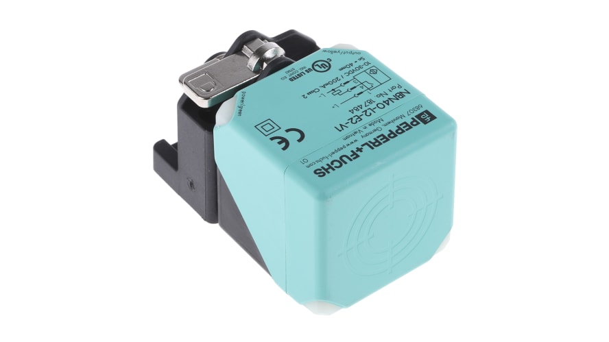 NBN40-L2-E2-V1, Pepperl + Fuchs Inductive Block-Style Proximity Sensor, 40 mm Detection, PNP Output, 10 → 30 V dc, IP69K – Model: NBN40-L2-E