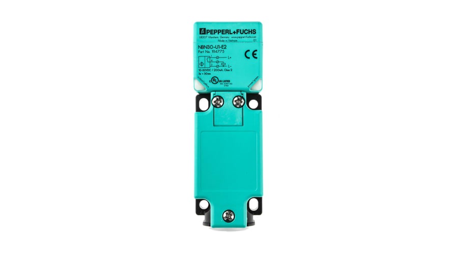 NBN30-U1-E2, Pepperl + Fuchs Inductive Block-Style Proximity Sensor, 30 mm Detection, PNP Output, 10 → 30 V dc, IP68, IP69K – Model: NBN30-U
