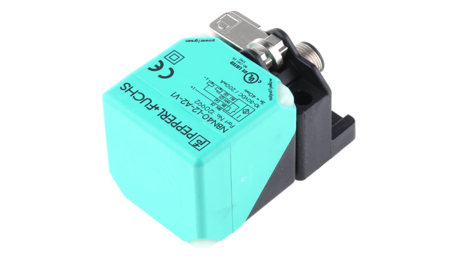 NBN40-L2-A2-V1, Pepperl + Fuchs Inductive Block-Style Proximity Sensor, 40 mm Detection, PNP Output, 10 → 30 V dc, IP69K – Model: NBN40-L2-A