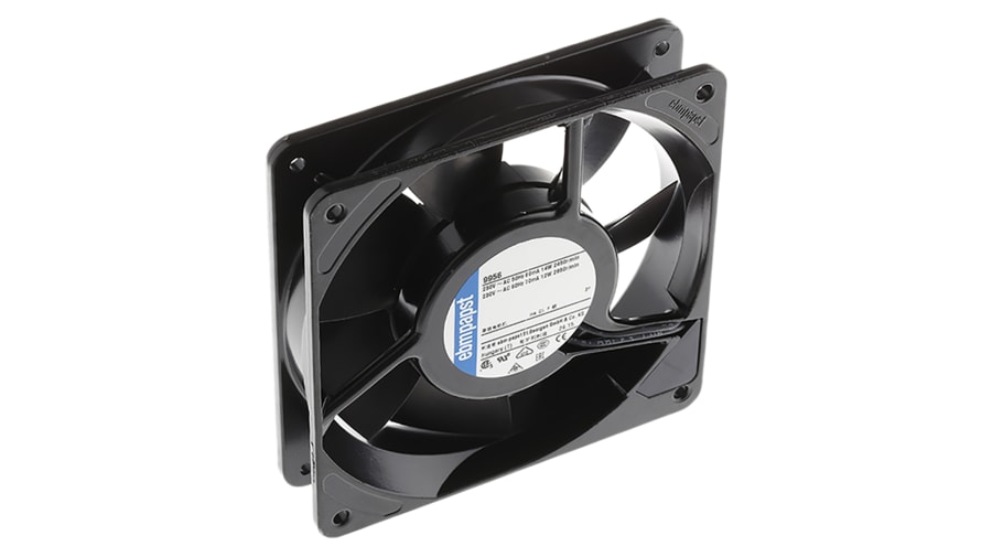 ebm-papst 9900 Series Axial Fan Kit, 230 V ac, AC Operation, 117m³/h, 14W, 119 x 119 x 25mm – Model: 9956-KR1