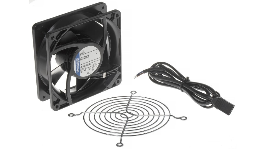 ebm-papst 4000 N Series Axial Fan Kit, 230 V ac, AC Operation, 80m³/h, 11W, 119 x 119 x 38mm – Model: 4890N-KR0