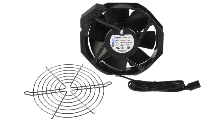 ebm-papst W2E142 Series Axial Fan Kit, 230 V ac, AC Operation, 330m³/h, 27W, 172 x 150 x 38mm – Model: W2E142-BB01-01-KR0