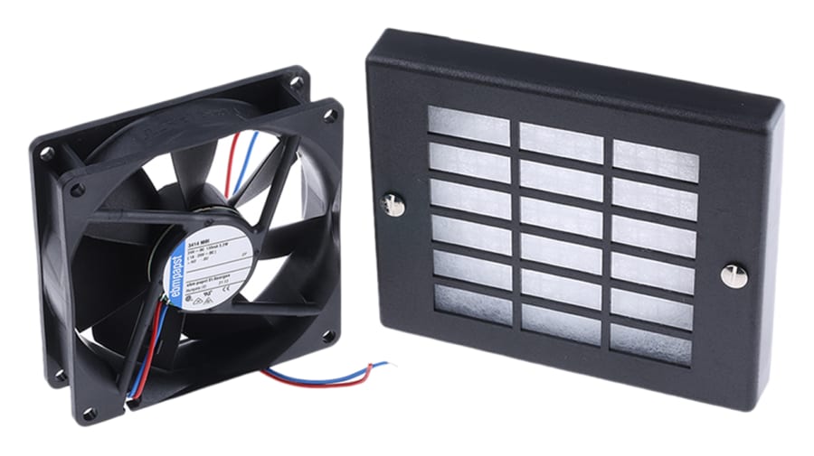 ebm-papst 3400 N Series Axial Fan Kit, 24 V dc, DC Operation, 102m³/h, 2.7W, 92 x 92 x 25mm – Model: 3414NHH-KR1