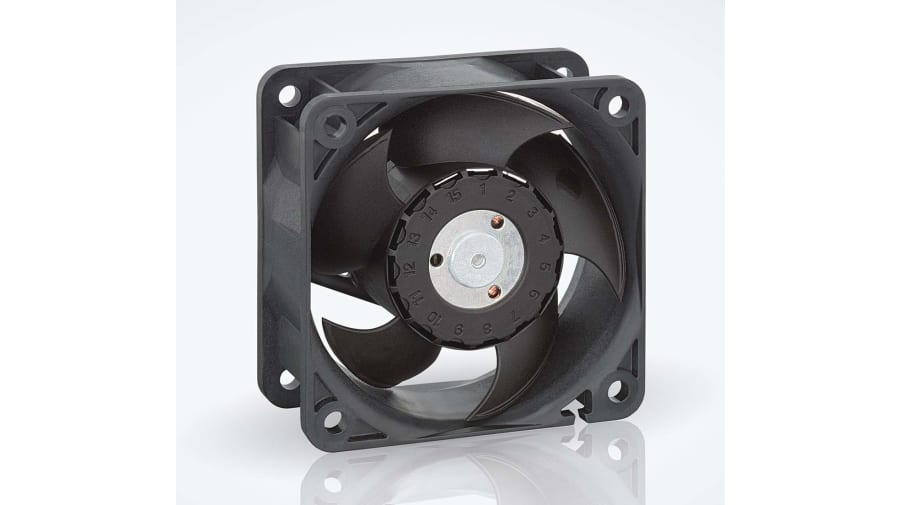 ebm-papst 620 Series Axial Fan, 24 V dc, DC Operation, 67m³/h, 5.6W, IP20, 60 x 60 x 25mm – Model: 624/2H3P