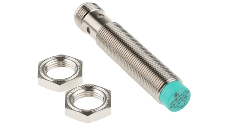NBN4-12GM50-E2-V1, Pepperl + Fuchs Inductive Barrel-Style Proximity Sensor, M12 x 1, 4 mm Detection, PNP Output, 5 → 36 V dc, IP68 – Model: 