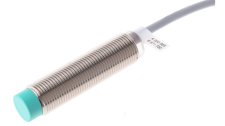 NBN4-12GM50-E0, Pepperl + Fuchs Inductive Barrel-Style Proximity Sensor, M12 x 1, 4 mm Detection, NPN Output, 5 → 36 V dc, IP68 – Model: NBN