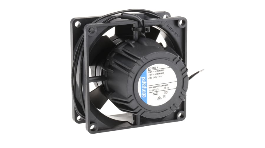 ebm-papst AC 8300 Series Axial Fan, 85 → 265 V ac, AC Operation, 80m³/h, 8.3W, 80 x 80 x 32mm – Model: AC8300H