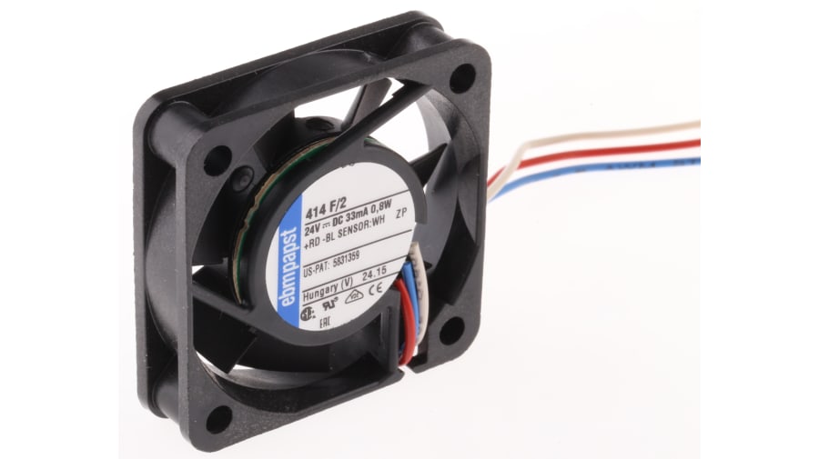 ebm-papst 400 F Series Axial Fan, 24 V dc, DC Operation, 8m³/h, 800mW, 40 x 40 x 10mm – Model: 414F/2