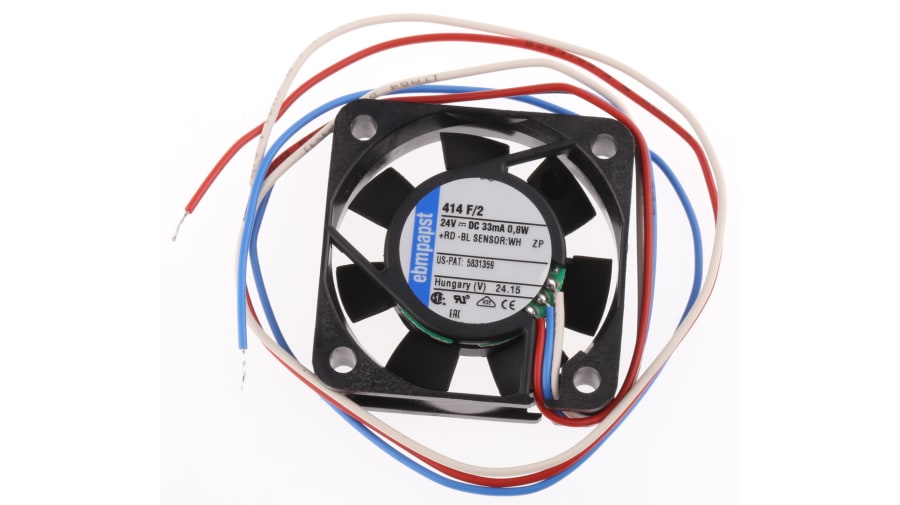 ebm-papst 400 F Series Axial Fan, 24 V dc, DC Operation, 8m³/h, 800mW, 40 x 40 x 10mm – Model: 414F/2