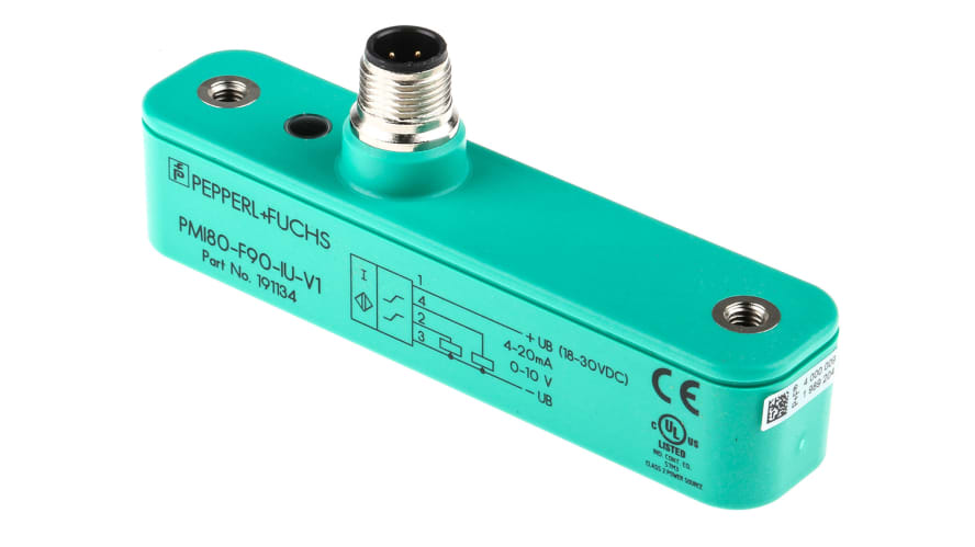 PMI80-F90-IU-V1, Pepperl + Fuchs Inductive Block-Style Proximity Sensor, 0 → 80 mm Detection, Analogue Output, 18 → 30 V – Model: PMI80-F90-
