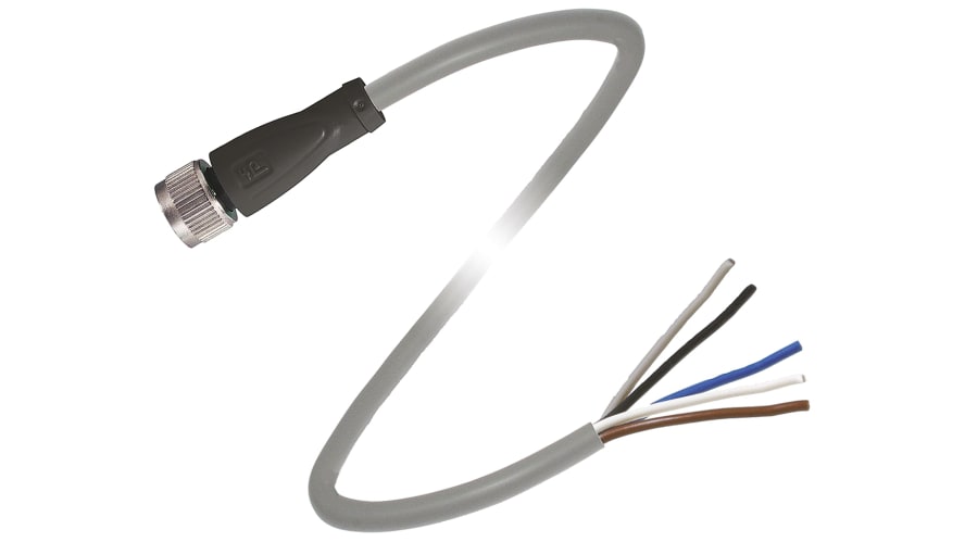 V15-G-5M-PUR, Pepperl + Fuchs Straight Female 5 way M12 to Unterminated Sensor Actuator Cable, 5m – Model: V15-G-5M-PUR