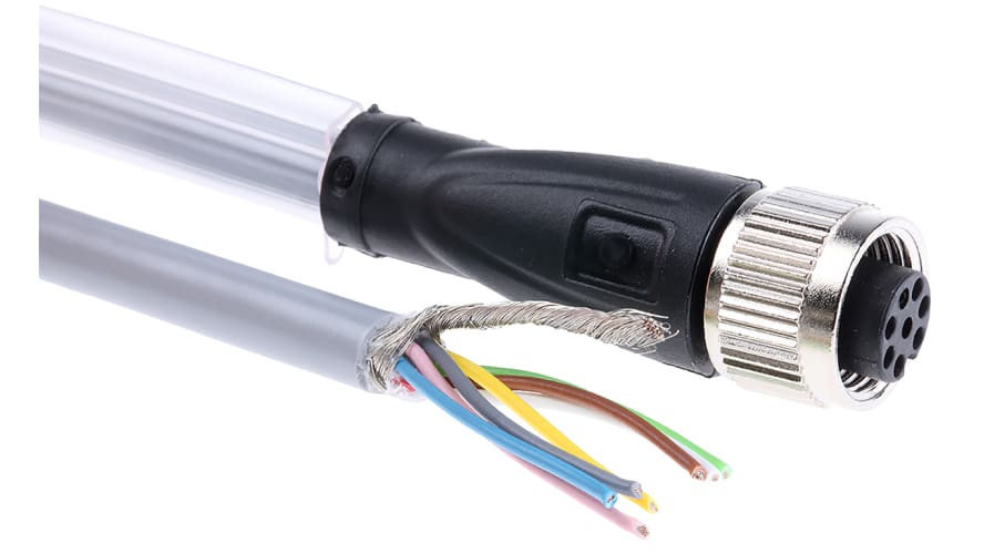 V17-G-2M-PUR, Pepperl + Fuchs Straight Female 8 way M12 to Unterminated Sensor Actuator Cable, 2m – Model: V17-G-2M-PUR