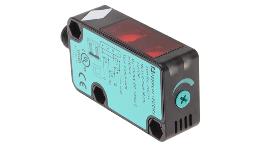 RL31-8-2500-IR/59/73c/136, Pepperl + Fuchs Diffuse Photoelectric Sensor, Block Sensor, 2.5 m Detection Range – Model: RL31-8-2500-IR/59/73c/