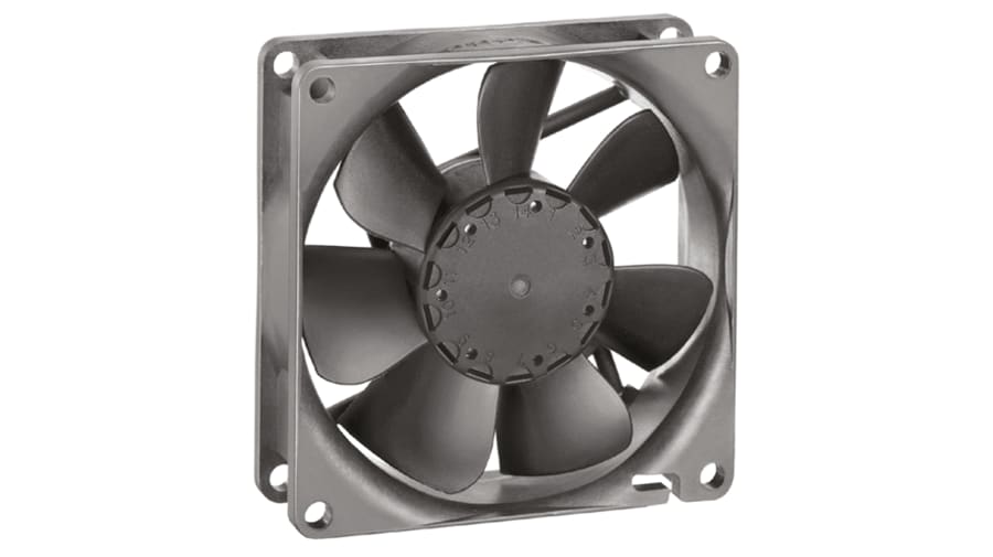 ebm-papst 8400 N Series Axial Fan, 12 V dc, DC Operation, 69m³/h, 1.7W, 80 x 80 x 25mm – Model: 8412NR