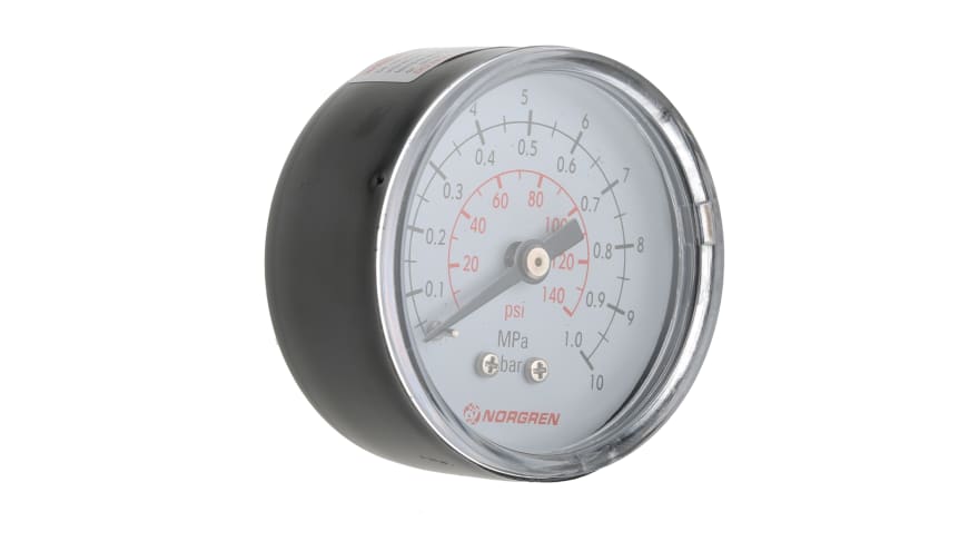 Norgren R 1/8 Analogue Pressure Gauge 10bar Back Entry 50mm Outside Diameter – Model: 18-013-013