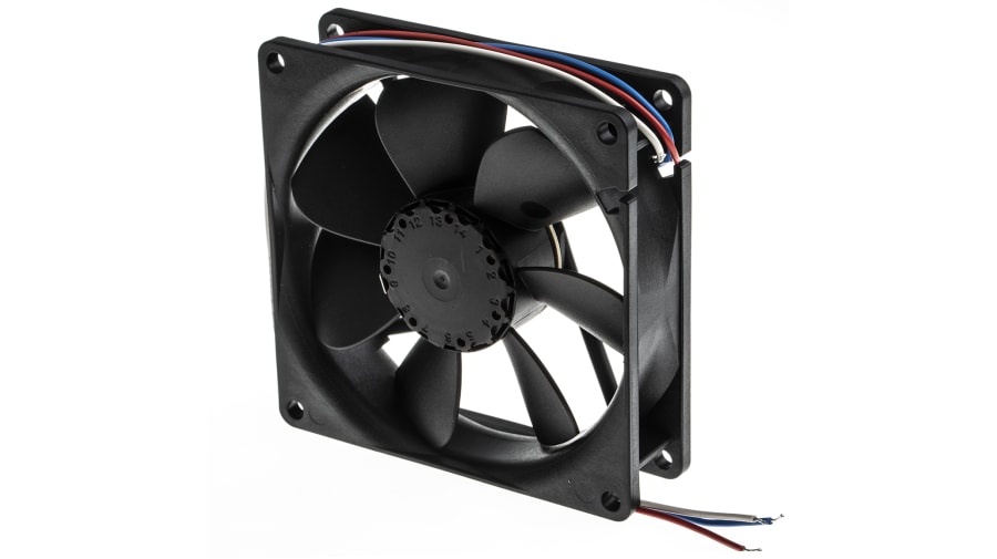ebm-papst 3400 N Series Axial Fan, 12 V dc, DC Operation, 102m³/h, 2.9W, 92 x 92 x 25mm – Model: 3412N/2HH