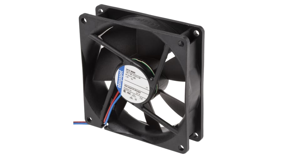 ebm-papst 3400 N Series Axial Fan, 12 V dc, DC Operation, 102m³/h, 3.2W, 92 x 92 x 25mm – Model: 3412NGHH