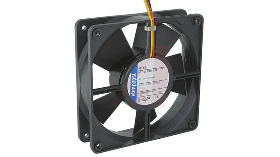 ebm-papst 4300 Series Axial Fan, 24 V dc, DC Operation, 170m³/h, 5W, IP20, 119 x 119 x 32mm – Model: 4314S