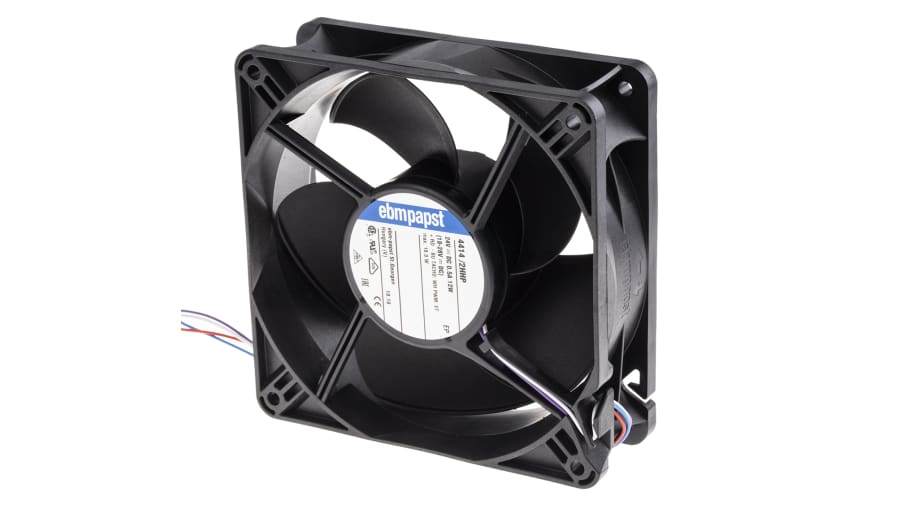 ebm-papst 4400 Series Axial Fan, 24 V dc, DC Operation, 285m³/h, 12W, 119 x 119 x 38mm – Model: 4414/2HHP