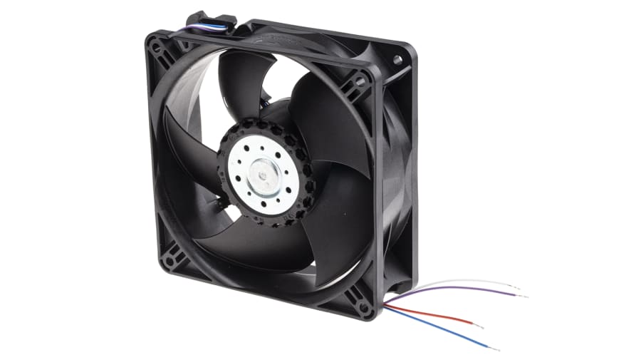 ebm-papst 4400 Series Axial Fan, 24 V dc, DC Operation, 285m³/h, 12W, 119 x 119 x 38mm – Model: 4414/2HHP