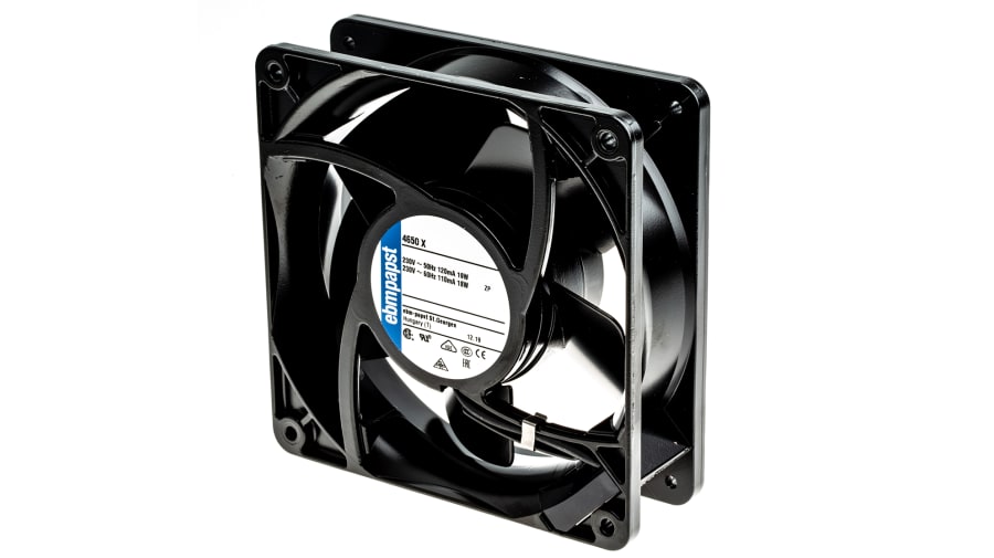 ebm-papst 4000 Series Axial Fan, 230 V ac, AC Operation, 160m³/h, 19W, IP20, 119 x 119 x 38mm – Model: 4650X