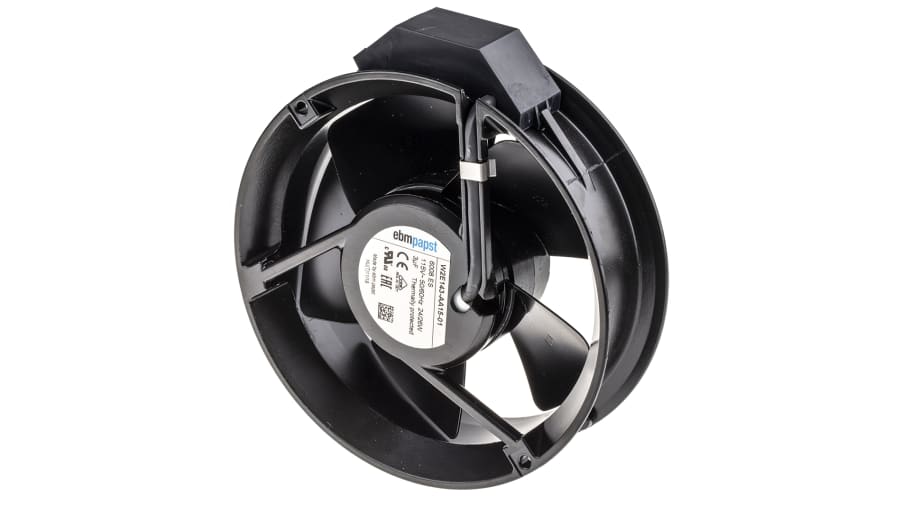 ebm-papst W2E143 Series Axial Fan, 115 V ac, AC Operation, 440m³/h, 26W, 172 x 51mm – Model: W2E143-AA15-01