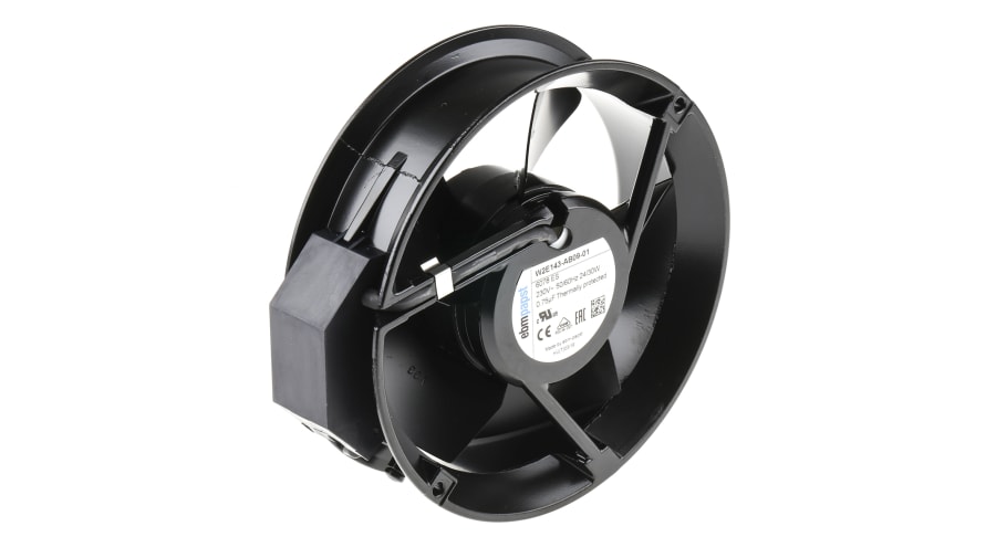 ebm-papst W2E143 Series Axial Fan, 230 V ac, AC Operation, 500m³/h, 29W, 172 x 51mm – Model: W2E143-AB09-01