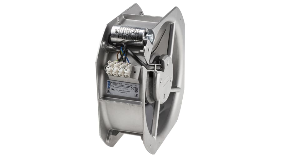 ebm-papst W2E200 Series Axial Fan, 115 V ac, AC Operation, 880m³/h, 64W, 500mA Max, 260 x 225 x 80mm – Model: W2E200-HK86-01