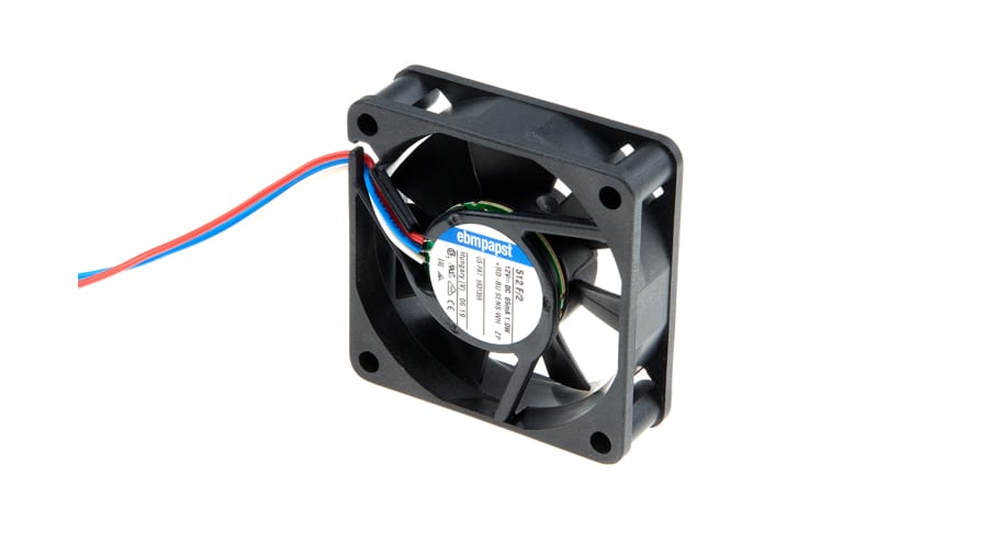 ebm-papst 500 F Series Axial Fan, 12 V dc, DC Operation, 20m³/h, 800mW, 50 x 50 x 15mm – Model: 512F/2