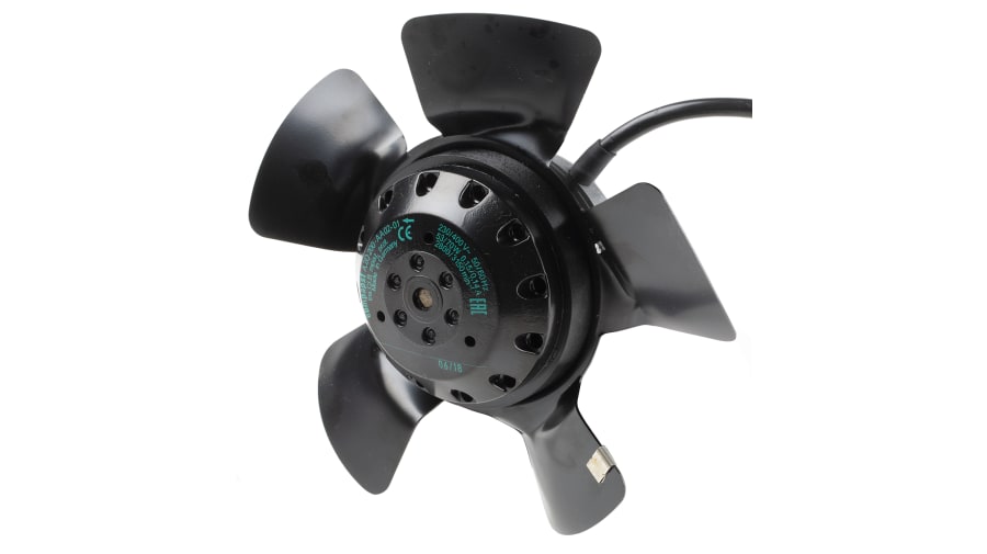 ebm-papst A Series Axial Fan, 230 V ac, 400 V ac, AC Operation, 940m³/h, 70W, 260mA Max, 195 x 73mm – Model: A2D200-AA02-01