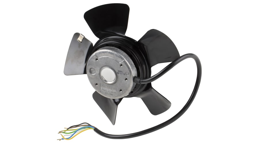ebm-papst A Series Axial Fan, 230 V ac, 400 V ac, AC Operation, 940m³/h, 70W, 260mA Max, 195 x 73mm – Model: A2D200-AA02-01
