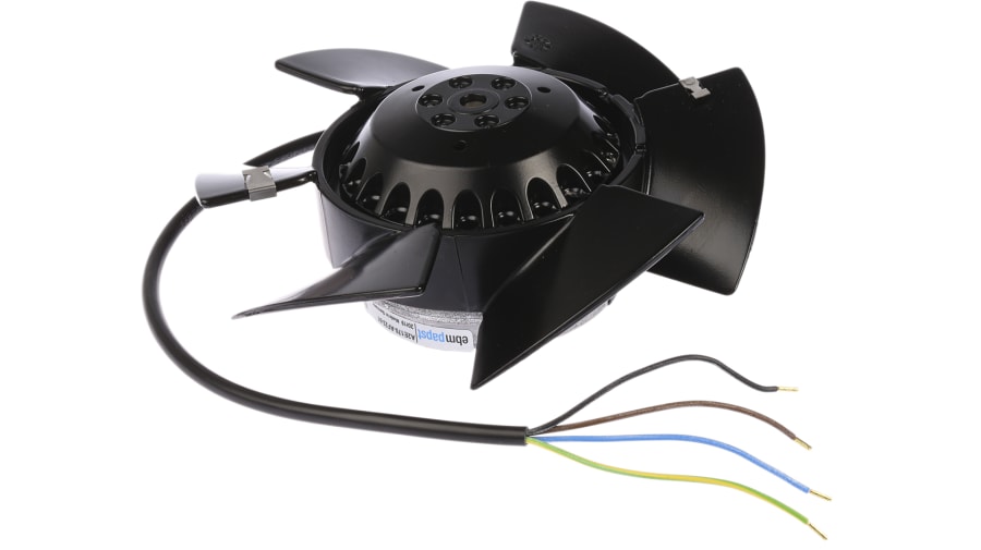 ebm-papst A2E170 Series Axial Fan, 230 V ac, AC Operation, 480m³/h, 53W, 230mA Max, IP44, 170 x 63mm – Model: A2E170-AF23-01