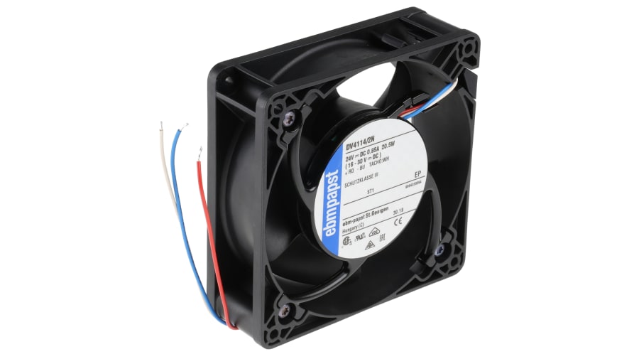 ebm-papst DV 4100 Series Axial Fan, 24 V dc, DC Operation, 280m³/h, 20.5W, 119 x 119 x 38mm – Model: DV4114/2N