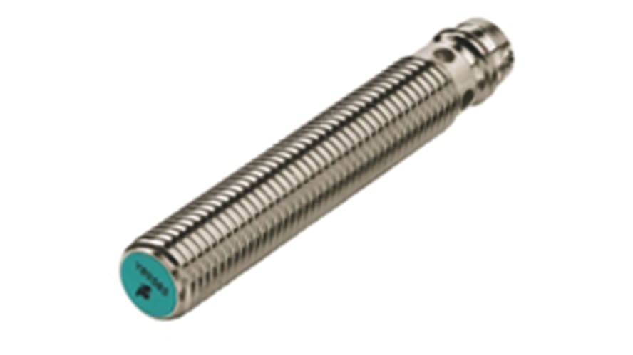 NBB0.8-5GM25-E2-V3, Pepperl + Fuchs Inductive Barrel-Style Proximity Sensor, M5 x 0.5, 0.8 mm Detection, PNP Output, 10 → 30 V dc, – Model: 
