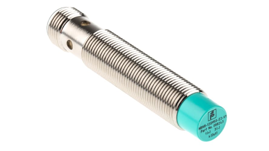 NBN8-12GM50-E2-V1, Pepperl + Fuchs Inductive Barrel-Style Proximity Sensor, M12 x 1, 8 mm Detection, PNP Output, 5 → 36 V dc, IP68 – Model: 