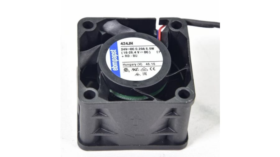 ebm-papst 420 J Series Axial Fan, 24 V dc, DC Operation, 38m³/h, 6.9W, IP20, 40 x 40 x 28mm – Model: 424JH