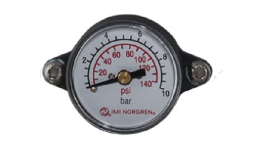 Norgren Analogue Pressure Gauge 10bar Back Entry, 840073-01KIT, 0bar min.